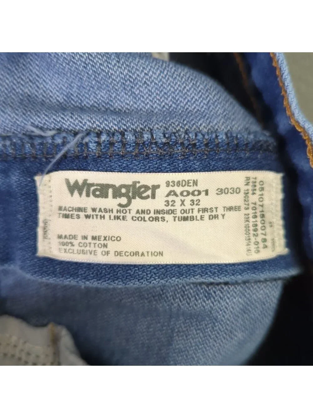 Wrangler Jeans Men's 32x32 Fits 31x31 Blue 936DEN Cowboy Cut Slim Fit Western